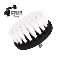 Kornely Premium Drill Brush Professional – Extra-Soft 10 cm White | Scratch-Free Cleaning Brush for Carpet, Upholstery, Leather Seats, Glass, Furniture and Car Interior