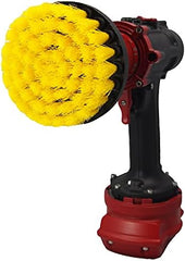 Kornely Premium Drill Brush Professional – Medium-Soft 10 cm Yellow | Scratch-Free Cleaning Brush for Tile, Grout, Bathtub, Shower, Fibreglass and Ceramic Surfaces