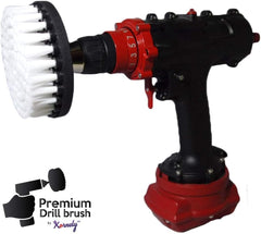 Kornely Premium Drill Brush Professional – Extra-Soft 13 cm White | Scratch-Free Cleaning Brush for Carpet, Upholstery, Leather Seats, Glass, Furniture and Car Interior