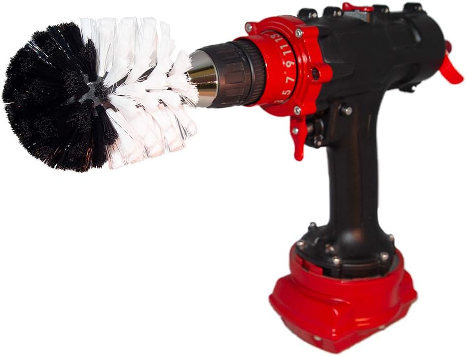 Kornely Premium Drill Brush Professional – Extra-Soft 8.5 cm White | Scratch-Free Cleaning Brush for Carpet, Upholstery, Leather Seats, Glass, Furniture and Car Interior