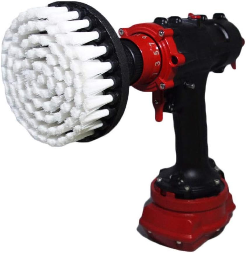 Kornely Premium Drill Brush Professional – Extra-Soft 13 cm White | Scratch-Free Cleaning Brush for Carpet, Upholstery, Leather Seats, Glass, Furniture and Car Interior