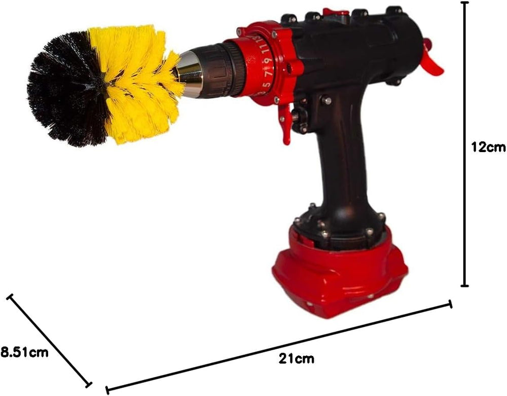 Kornely Premium Drill Brush Professional – Medium-Soft 8.5 cm Yellow | Scratch-Free Cleaning Brush for Tile, Grout, Bathtub, Shower, Fibreglass and Ceramic Surfaces