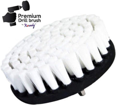 Kornely Premium Drill Brush Professional – Extra-Soft 13 cm White | Scratch-Free Cleaning Brush for Carpet, Upholstery, Leather Seats, Glass, Furniture and Car Interior