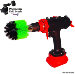 Kornely Premium Drill Brush Professional – Medium-Stiff 8.5 cm Green | Scratch-Free Kitchen Cleaning Brush for Ovens, Hobs, Worktops, Floor Tiles, Linoleum, Cupboard Doors and Greasy Cookware