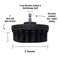 Kornely Premium Drill Brush Professional – Ultra-Stiff 10 cm Black | Scratch-Free Heavy-Duty Cleaning Brush for Concrete, Brick, Stone, Metal, Masonry, Garage, BBQ Grills, Rust and Construction Tools