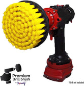 Kornely Premium Drill Brush Professional – Medium-Soft 13 cm Yellow | Scratch-Free Cleaning Brush for Tile, Grout, Bathtub, Shower, Fibreglass and Ceramic Surfaces
