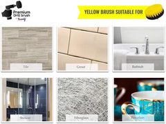 Kornely Premium Drill Brush Professional – Medium-Soft 10 cm Yellow | Scratch-Free Cleaning Brush for Tile, Grout, Bathtub, Shower, Fibreglass and Ceramic Surfaces