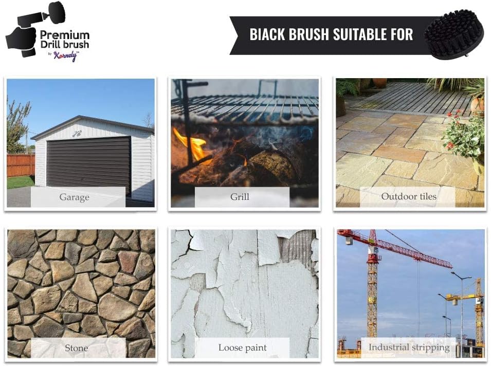 Kornely Premium Drill Brush Professional – Extra-Soft 10 cm White | Scratch-Free Cleaning Brush for Carpet, Upholstery, Leather Seats, Glass, Furniture and Car Interior