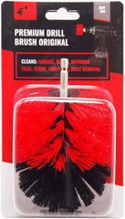 Kornely Premium Drill Brush Professional – Stiff 8.5 cm Red | Scratch-Free Outdoor Cleaning Brush for Patio Bricks, Decking, Garden Tools, Lawn Mowers, Bicycles, Car Wheels, Pool Tiles and Boat Hulls