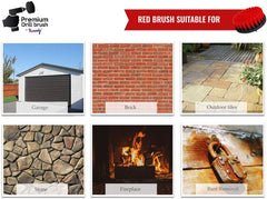 Kornely Premium Drill Brush Professional – Stiff 13 cm Red | Scratch-Free Outdoor Cleaning Brush for Patio Bricks, Decking, Garden Tools, Lawn Mowers, Bicycles, Car Wheels, Pool Tiles and Boat Hulls