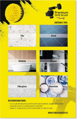 Kornely Premium Drill Brush Professional – Medium-Soft 5-Piece Kit (13/10 / 8.5/5 cm Brushes + 15 cm Extension) | Scratch-Free Cleaning Brush for Tile, Grout, Bath, Shower, Fibreglass, Ceramic