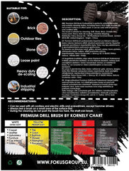 Kornely Premium Drill Brush Professional – Ultra-Stiff 13 cm Black | Scratch-Free Heavy Duty Cleaning Brush for Concrete, Brick, Stone, Metal, Masonry, Garage, BBQ Grills, Rust and Construction Tools