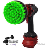 Kornely Premium Drill Brush Professional – Medium-Stiff 10 cm Green | Scratch-Free Kitchen Cleaning Brush for Ovens, Hobs, Worktops, Floor Tiles, Linoleum, Cupboard Doors and Greasy Cookware