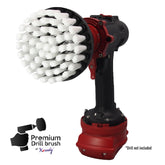 Kornely Premium Drill Brush Professional – Extra-Soft 10 cm White | Scratch-Free Cleaning Brush for Carpet, Upholstery, Leather Seats, Glass, Furniture and Car Interior