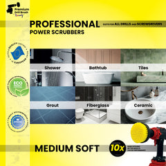 Kornely Premium Drill Brush Professional– 2in1 for Drill & Angle Grinder Medium-Soft 10 cm Yellow | Scratch-Free Cleaning Brush for Tile, Grout, Bathtub, Shower, Fibreglass and Ceramic Surfaces