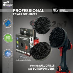 Kornely Premium Drill Brush Professional– 2in1 for Drill & Angle Grinder Ultra-Stiff 15cm Black | Scratch-Free Heavy-Duty Cleaning Brush for Concrete, Brick, Stone, Metal, Masonry, Grills, Rust (Copy)