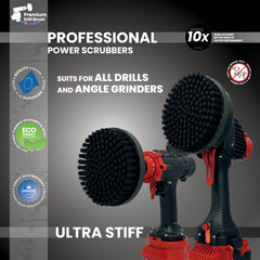 Kornely Premium Drill Brush Professional– 2in1 for Drill & Angle Grinder Ultra-Stiff 15cm Black | Scratch-Free Heavy-Duty Cleaning Brush for Concrete, Brick, Stone, Metal, Masonry, Grills, Rust (Copy)