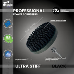 Kornely Premium Drill Brush Professional– 2in1 for Drill & Angle Grinder Ultra-Stiff 15cm Black | Scratch-Free Heavy-Duty Cleaning Brush for Concrete, Brick, Stone, Metal, Masonry, Grills, Rust (Copy)