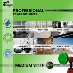 Kornely Premium Drill Brush Professional– 2in1 for Drill & Angle Grinder Medium-Stiff 15cm Green | Scratch-Free Kitchen Cleaning Brush for Ovens, Hobs, Worktops, Floor Tiles, Cupboard Doors, Cookware (Copy)