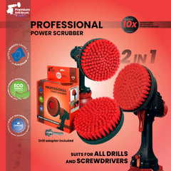 Kornely Premium Drill Brush Professional– 2in1 for Drill & Angle Grinder Stiff 15cm Red | Scratch-Free Outdoor Cleaning Brush for Patio Bricks, Lawn Mowers, Car Wheels, Pool Tiles and Boat Hulls (Copy)