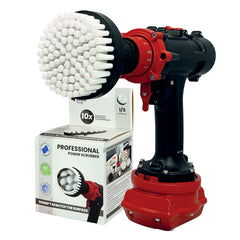 Kornely Premium Drill Brush Professional – Extra-Soft 10 cm White | Scratch-Free Cleaning Brush for Carpet, Upholstery, Leather Seats, Glass, Furniture and Car Interior