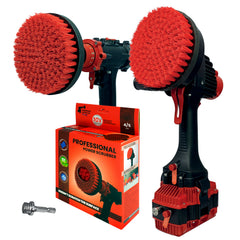 Kornely Premium Drill Brush Professional– 2in1 for Drill & Angle Grinder Stiff 15cm Red | Scratch-Free Outdoor Cleaning Brush for Patio Bricks, Lawn Mowers, Car Wheels, Pool Tiles and Boat Hulls (Copy)