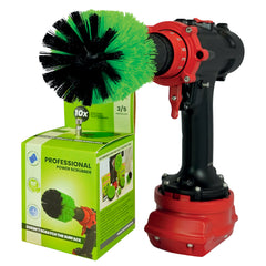 Kornely Premium Drill Brush Professional – Medium-Stiff 8.5 cm Green | Scratch-Free Kitchen Cleaning Brush for Ovens, Hobs, Worktops, Floor Tiles, Linoleum, Cupboard Doors and Greasy Cookware