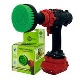 Kornely Premium Drill Brush Professional – Medium-Stiff 10 cm Green | Scratch-Free Kitchen Cleaning Brush for Ovens, Hobs, Worktops, Floor Tiles, Linoleum, Cupboard Doors and Greasy Cookware