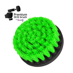 Kornely Premium Drill Brush Professional – Medium-Stiff 10 cm Green | Scratch-Free Kitchen Cleaning Brush for Ovens, Hobs, Worktops, Floor Tiles, Linoleum, Cupboard Doors and Greasy Cookware