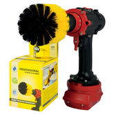 Kornely Premium Drill Brush Professional – Medium-Soft 8.5 cm Yellow | Scratch-Free Cleaning Brush for Tile, Grout, Bathtub, Shower, Fibreglass and Ceramic Surfaces