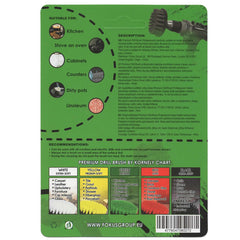 Kornely Premium Drill Brush Professional – Medium-Stiff 10 cm Green | Scratch-Free Kitchen Cleaning Brush for Ovens, Hobs, Worktops, Floor Tiles, Linoleum, Cupboard Doors and Greasy Cookware