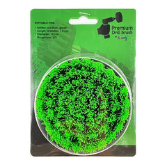 Kornely Premium Drill Brush Professional – Medium-Stiff 10 cm Green | Scratch-Free Kitchen Cleaning Brush for Ovens, Hobs, Worktops, Floor Tiles, Linoleum, Cupboard Doors and Greasy Cookware