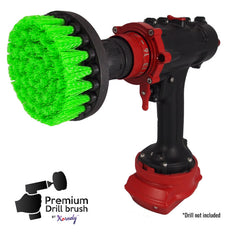 Kornely Premium Drill Brush Professional – Medium-Stiff 10 cm Green | Scratch-Free Kitchen Cleaning Brush for Ovens, Hobs, Worktops, Floor Tiles, Linoleum, Cupboard Doors and Greasy Cookware