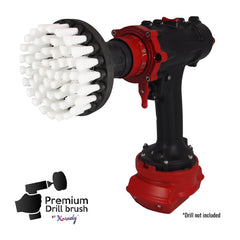 Kornely Premium Drill Brush Professional – Extra-Soft 10 cm White | Scratch-Free Cleaning Brush for Carpet, Upholstery, Leather Seats, Glass, Furniture and Car Interior