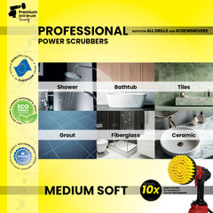 Kornely Premium Drill Brush Professional – Medium-Soft 8.5 cm Yellow | Scratch-Free Cleaning Brush for Tile, Grout, Bathtub, Shower, Fibreglass and Ceramic Surfaces