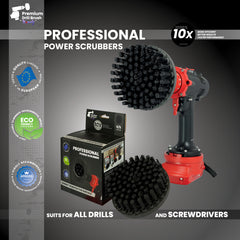 Kornely Premium Drill Brush Professional – Ultra-Stiff 13 cm Black | Scratch-Free Heavy Duty Cleaning Brush for Concrete, Brick, Stone, Metal, Masonry, Garage, BBQ Grills, Rust and Construction Tools