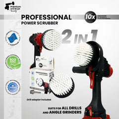 Kornely Premium Drill Brush Professional– 2in1for Drill and Angle Grinder Extra-Soft 10cm White | Scratch-Free Cleaning Brush for Carpet, Upholstery, Leather Seats, Glass, Furniture and Car Interior