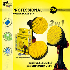 Kornely Premium Drill Brush Professional– 2in1 for Drill & Angle Grinder Medium-Soft 15 cm Yellow | Scratch-Free Cleaning Brush for Tile, Grout, Bathtub, Shower, Fibreglass and Ceramic Surfaces (Copy)