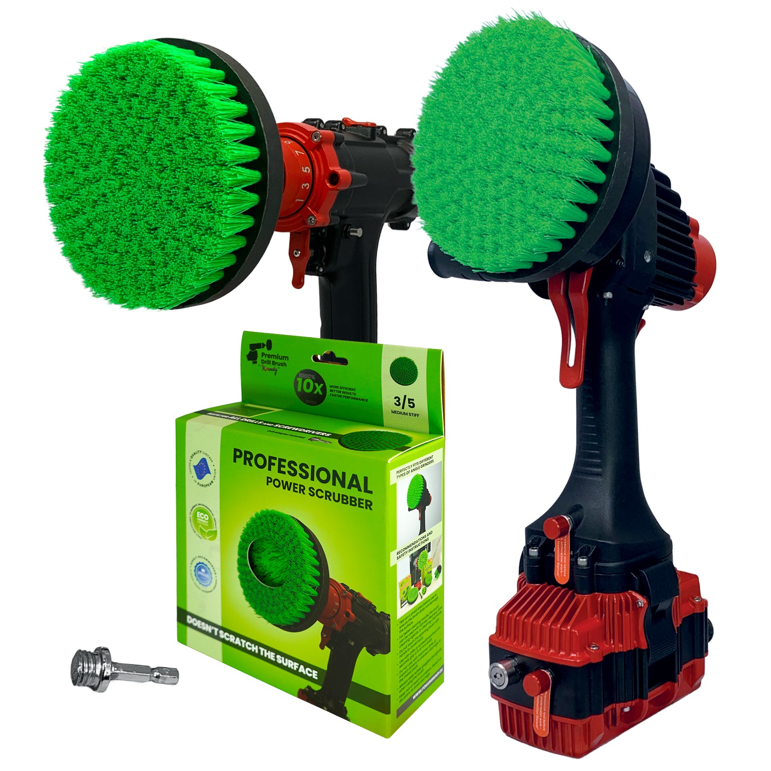 Kornely Premium Drill Brush Professional– 2in1 for Drill & Angle Grinder Medium-Stiff 15cm Green | Scratch-Free Kitchen Cleaning Brush for Ovens, Hobs, Worktops, Floor Tiles, Cupboard Doors, Cookware (Copy)