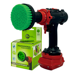 Kornely Premium Drill Brush Professional – Medium-Stiff 10 cm Green | Scratch-Free Kitchen Cleaning Brush for Ovens, Hobs, Worktops, Floor Tiles, Linoleum, Cupboard Doors and Greasy Cookware