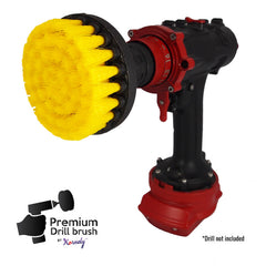 Kornely Premium Drill Brush Professional – Medium-Soft 10 cm Yellow | Scratch-Free Cleaning Brush for Tile, Grout, Bathtub, Shower, Fibreglass and Ceramic Surfaces